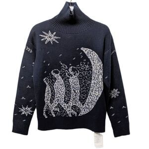 NWT COCOON LOVELY Singing to the Moon Virgin Wool Turtleneck Sweater 4